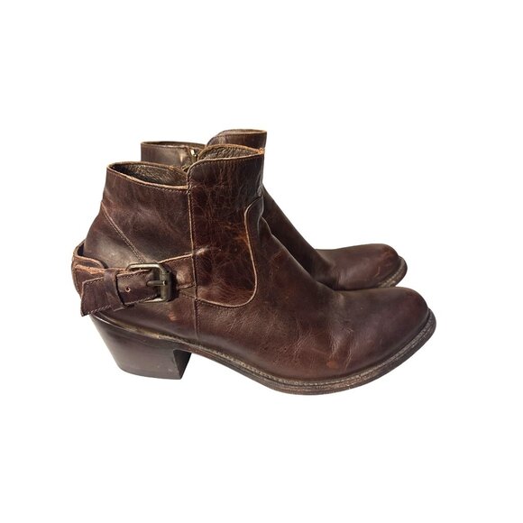 J.B. Dillon Brown Leather Ankle Boots Size 9B - Picture 4 of 8